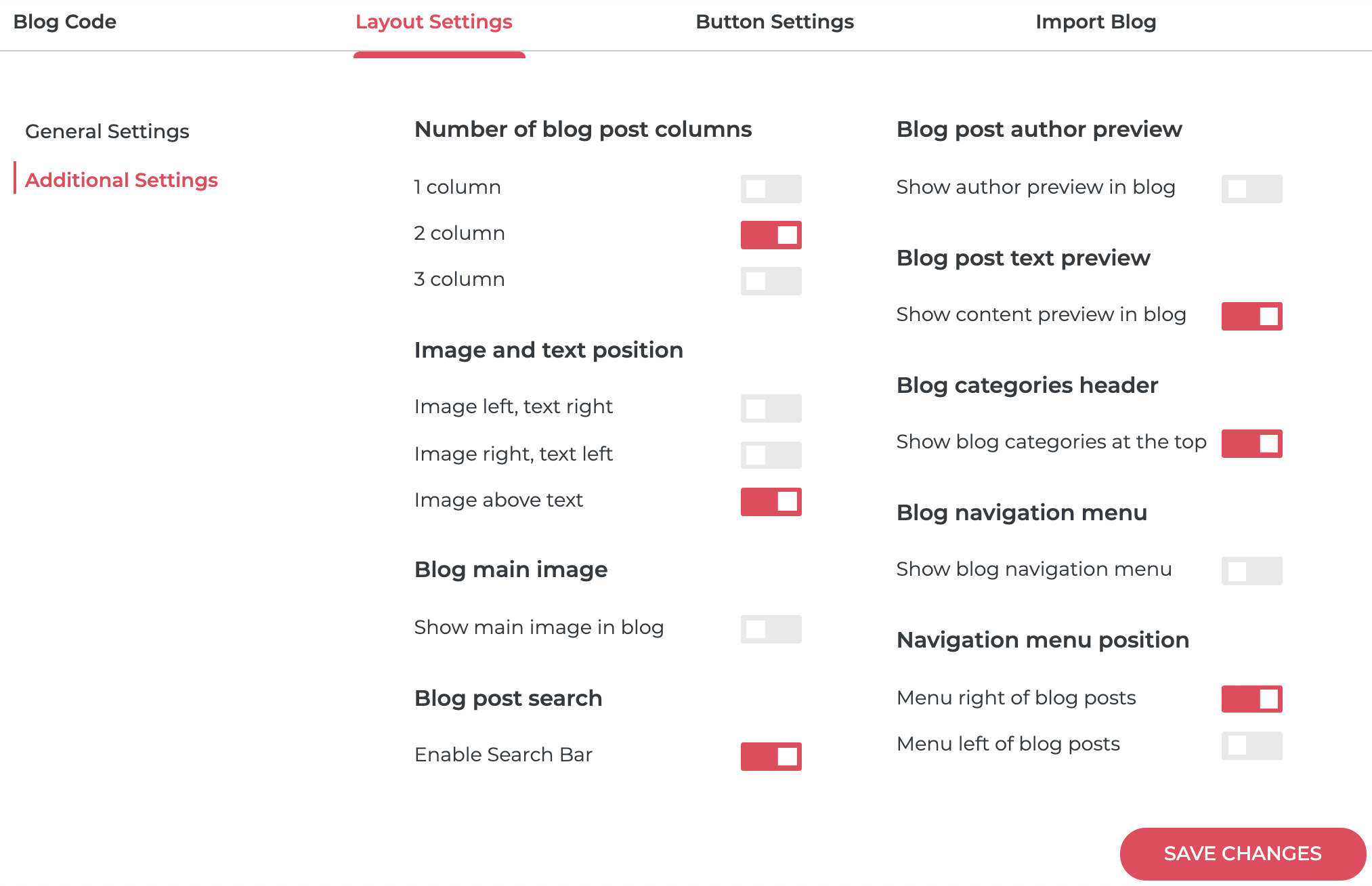 Quickblog | Additional Settings